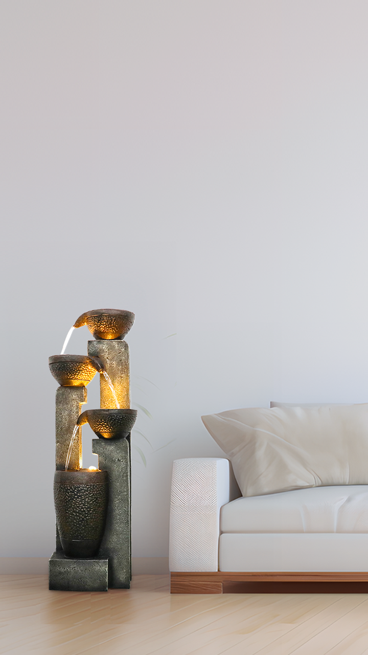 campania bird bath - suburban garden with bird bath wildlife visitors