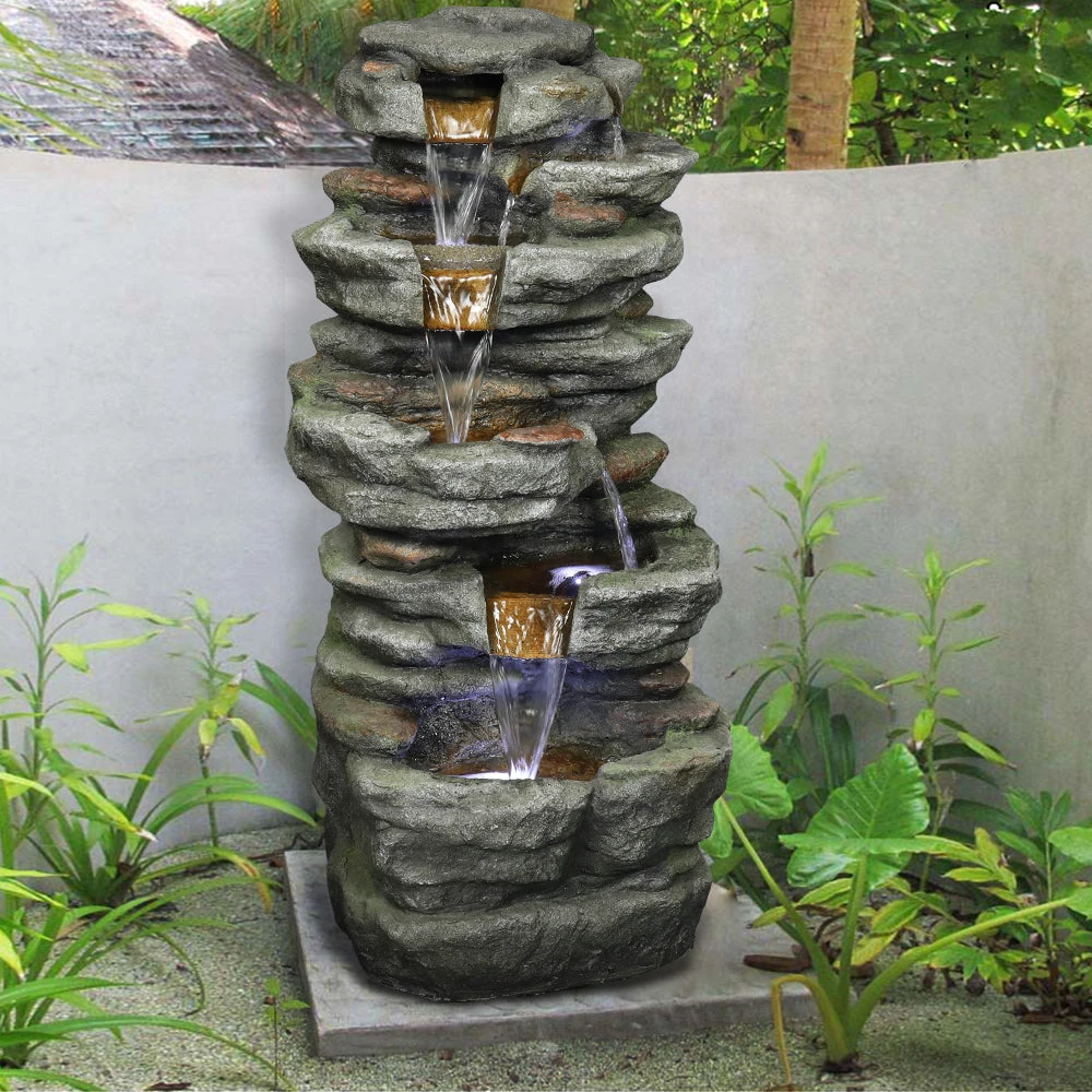 tropical water fountain installation process