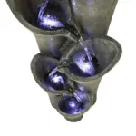 5-Tier Faux Stone Outdoor Fountain with LED Light