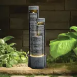 39.5"H-Outdoor Water Fountain with LED Lights