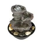 4-Tiered Cascading Resin-Tabletop Indoor Fountain with Glass Ball