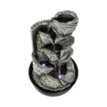 Resin Stacked Rock Tabletop Indoor Fountain with LED Lights- 15.7" H