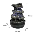 Resin Cascading Indoor Tabletop Fountain with LED Lights-15.7"H