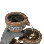 4-Tiered Resin Indoor Tabletop Fountain with LED Lights-15.7"H