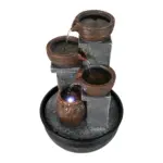4-Tiered Indoor Tabletop Fountain with LED Light-15.7“H