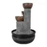 4-Tiered Indoor Tabletop Fountain with LED Light-15.7“H