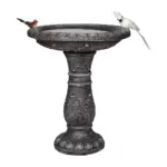 24.4"H-Fibre Reinforced Concrete Garden Birdbaths with Pedestal