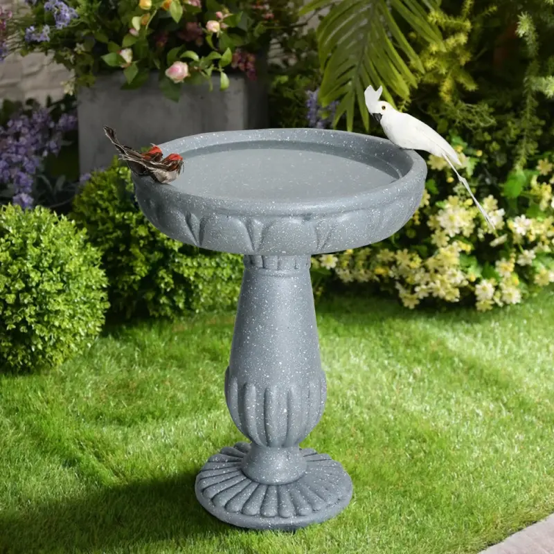 Outdoor Birdbath for Garden and Yard - Concrete Birdbaths to Create a Lively Atmosphere-21.2"H