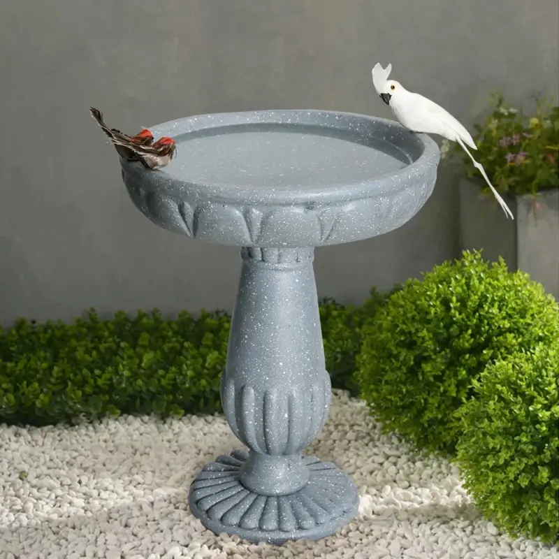 Outdoor Birdbath for Garden and Yard - Concrete Birdbaths to Create a Lively Atmosphere-21.2"H