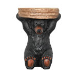 Hand-Painted American Black Bear Resin Side Table - Decorative Bear Statue Pedestal for Home, Office, or Living Room Decor - Image 4