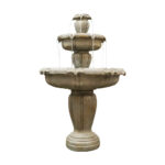 48" H 3-Tier Fiber Reinforced Concrete Outdoor Fountain with Submersible Pump - Garden Patio Yard Decor - Image 2