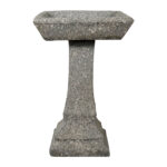 22.8" Modern Concrete Pedestal Birdbath – Fiber Reinforced Outdoor Bird Feeder & Bath - Image 3
