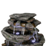 47.2"H 9-Tiered  Rock Outdoor Fountain with LED Lights - Image 3