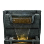 79" High Multi-Tier Cascading Rock Outdoor Water Fountain with LED Lights - Image 4