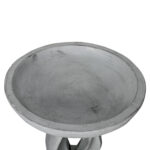 21.8" Modern Concrete Bird Bath Round 16" Dia - Outdoor Patio Garden Sculpture - Image 4
