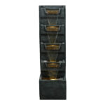 79" High Multi-Tier Cascading Rock Outdoor Water Fountain with LED Lights - Image 2