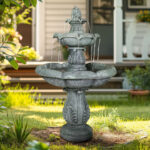 48" H Elegant Ornate Outdoor Water Fountain - Garden Patio Backyard Decor