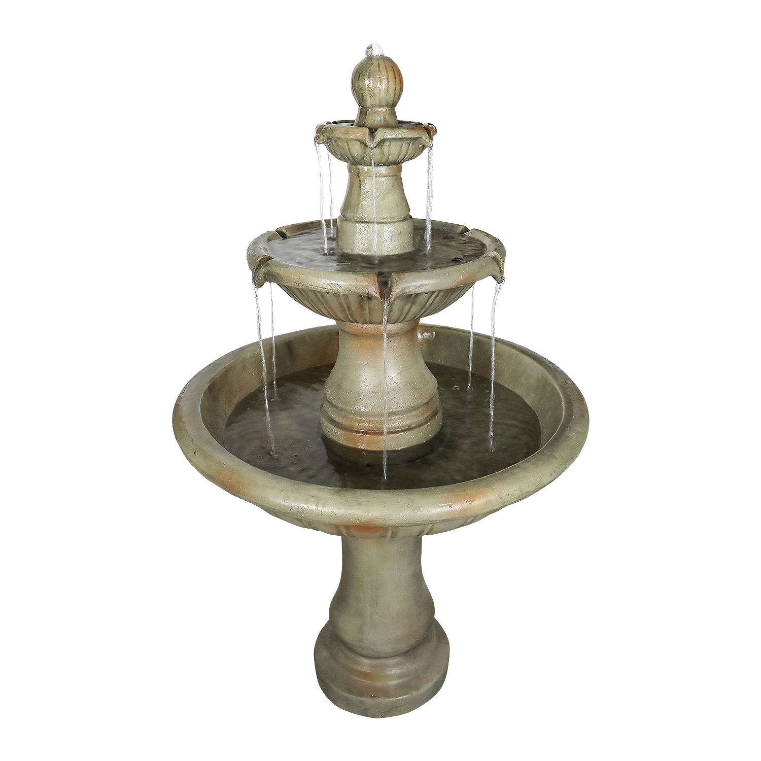 fountins - modern indoor fountain on wooden console table