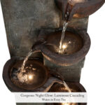 5-Tier Cascading Floor Fountain (40") | Indoor/Outdoor Water Feature with LED Lights - Image 5