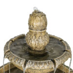 47.2" Italian 2-Tier Floor Standing Fountain with Budding Lotus Top - Image 4