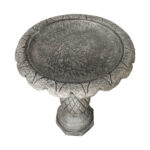 24.8" Gray Concrete Bird Bath with Pineapple Base - Outdoor Yard Garden Decor - Image 5