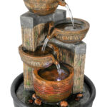 Indoor Tabletop 5-Tiered Resin Fountain with LED Lights - Antique Style for Any Room Decor-15.7"H - Image 6