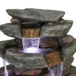 40.5”H Rocks Waterfall Outdoor Fountain with LED Lights - Image 3