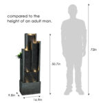 50.7" 4-Tier Modern Cascading Fountain with LED Lights - Indoor/Outdoor Garden Patio Decor - Image 8