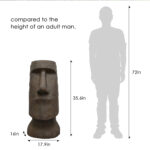 35.6" H Moai-Inspired Easter Island Head Sculpture – Iconic Outdoor Garden & Indoor Decor Statue - Image 7
