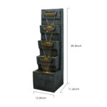 79" High Multi-Tier Cascading Rock Outdoor Water Fountain with LED Lights - Image 6