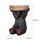 Hand-Painted American Black Bear Resin Side Table - Decorative Bear Statue Pedestal for Home, Office, or Living Room Decor - Image 3