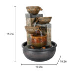 Indoor Tabletop 5-Tiered Resin Fountain with LED Lights - Antique Style for Any Room Decor-15.7"H - Image 4