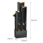 50.7" 4-Tier Modern Cascading Fountain with LED Lights - Indoor/Outdoor Garden Patio Decor - Image 5