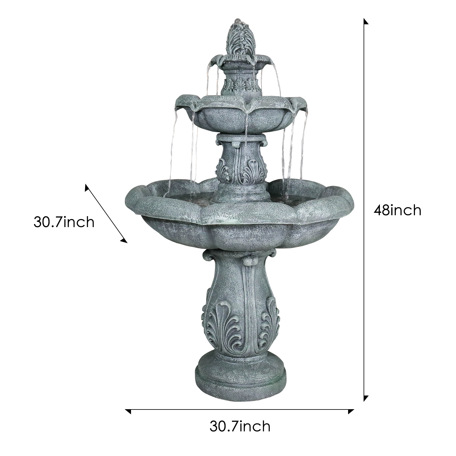 patio water feature - solar patio fountain with battery backup