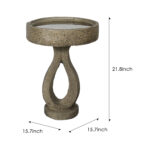 21.8"H Modern Fiber Reinforced Concrete Bird Bath - Weather Resistant Outdoor Garden Patio Decor - Image 4