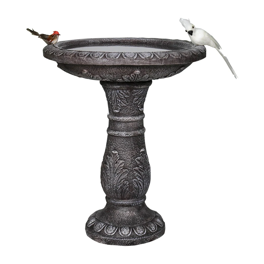 succulent birdbath installed in Australian native garden with birds